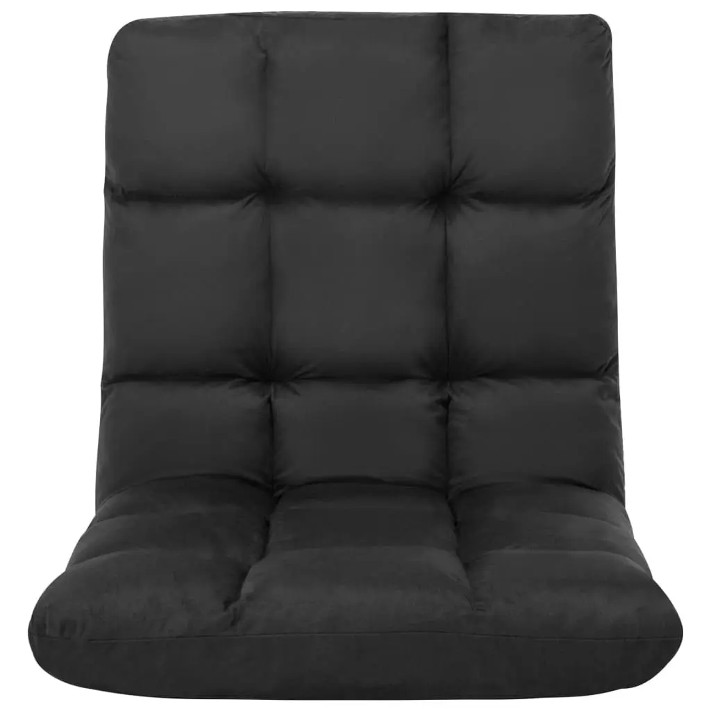 Folding Floor Chair Black Microfibre 325256