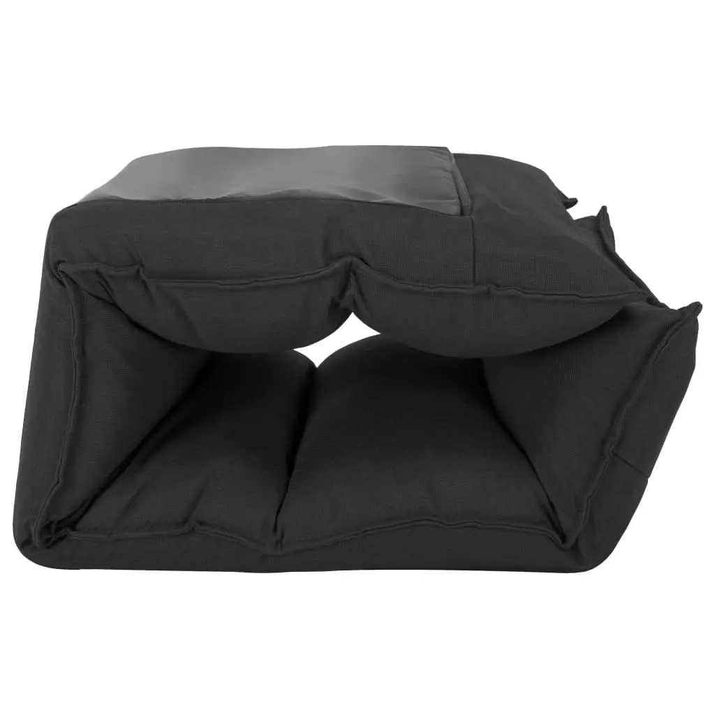 Folding Floor Chair Black Fabric 325241