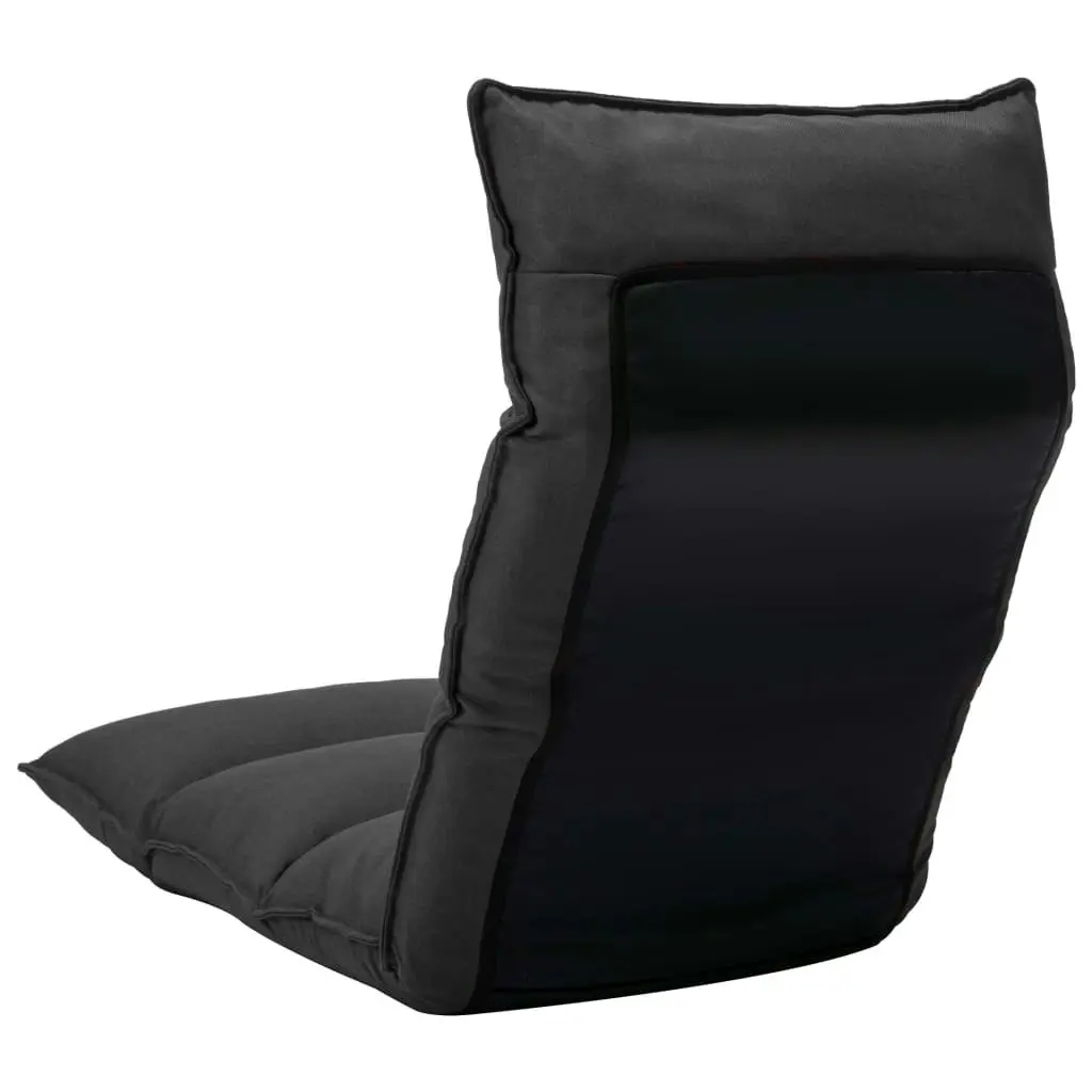 Folding Floor Chair Black Fabric 325241