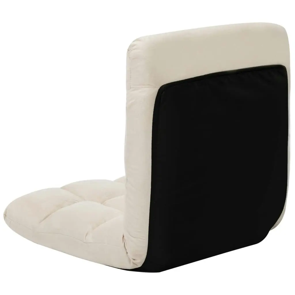 Folding Floor Chair Cream Microfibre 325257