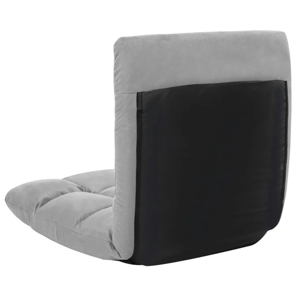 Folding Floor Chair Light Grey Microfibre 325254