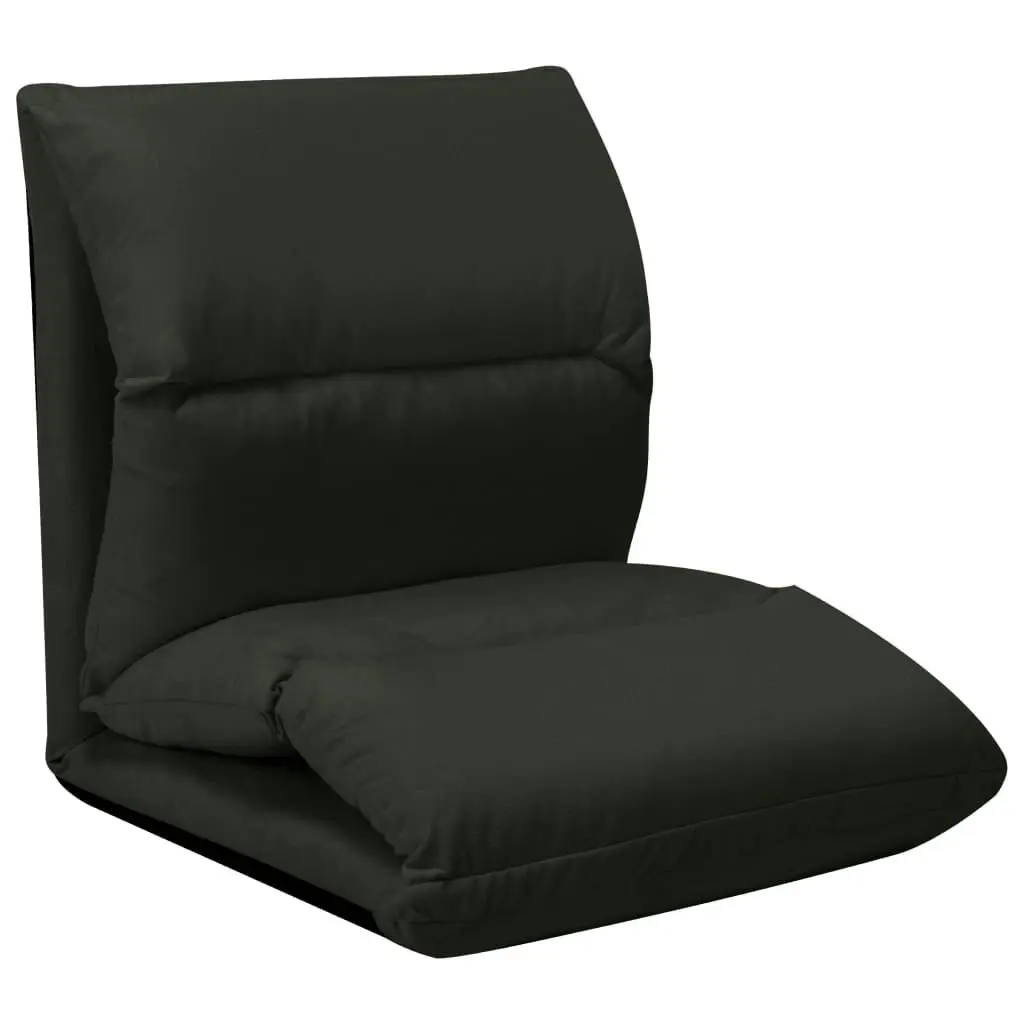 Folding Floor Chair Black Microfibre 325262