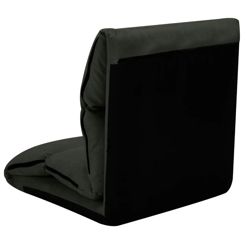 Folding Floor Chair Black Microfibre 325262