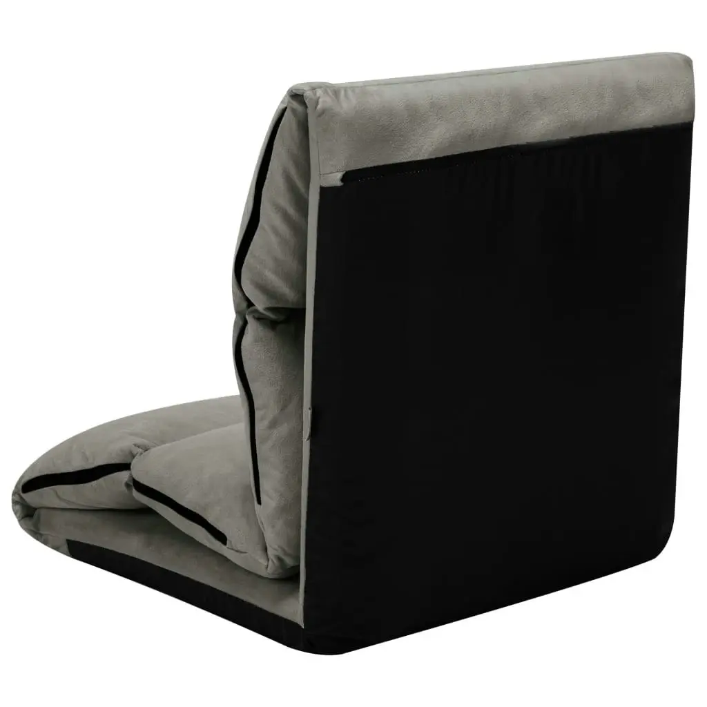 Folding Floor Chair Dark Grey Microfibre 325261