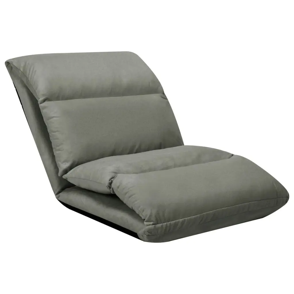 Folding Floor Chair Dark Grey Microfibre 325261