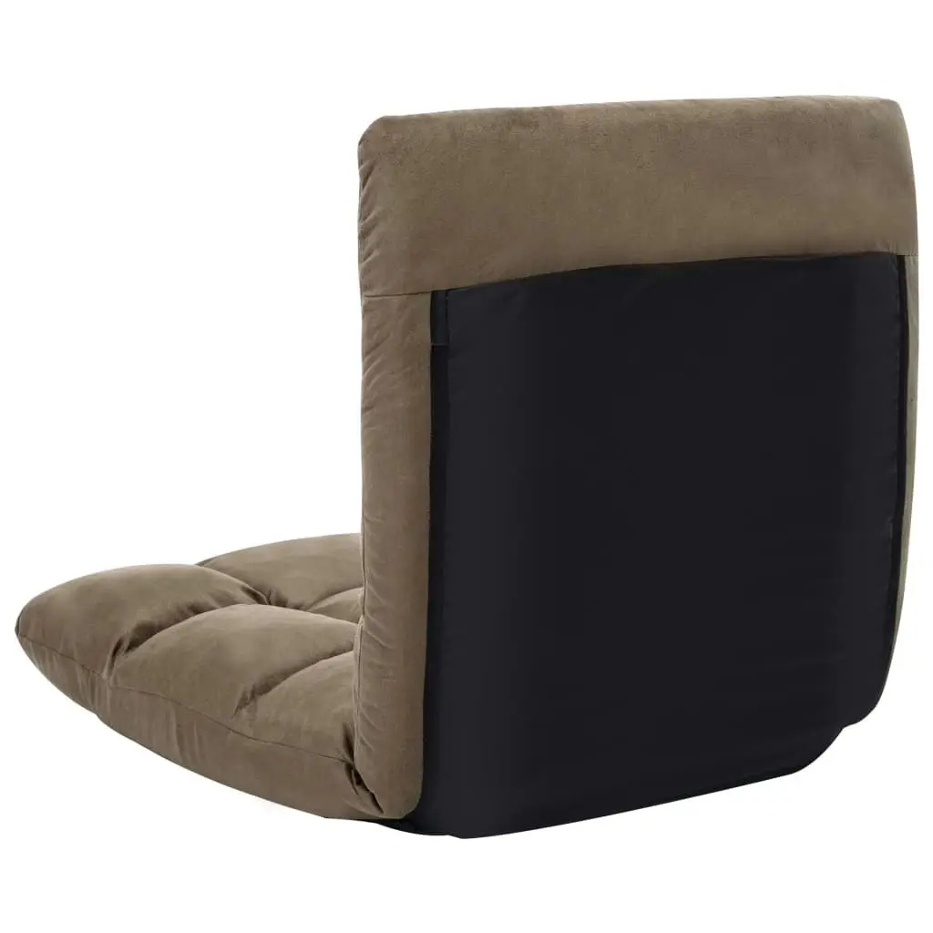 Folding Floor Chair Taupe Microfibre 325253