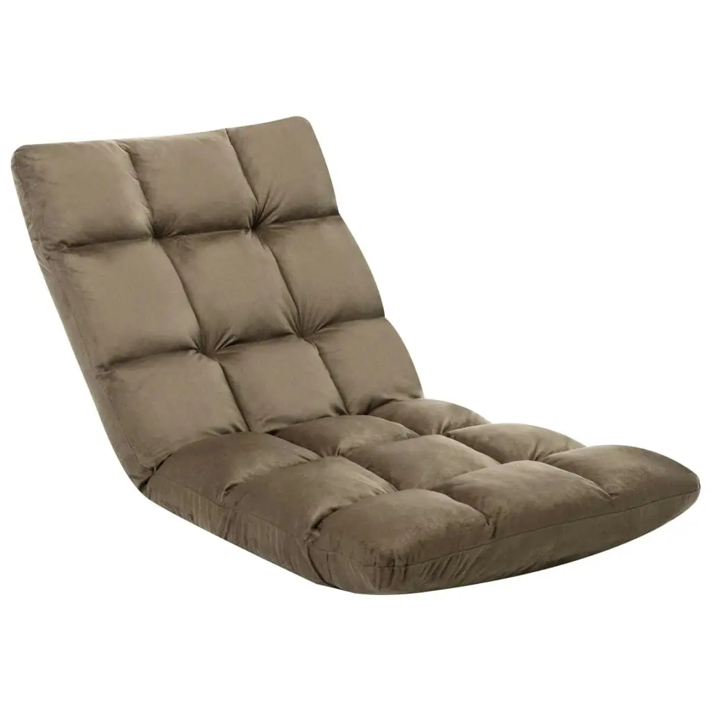 Folding Floor Chair Taupe Microfibre 325253