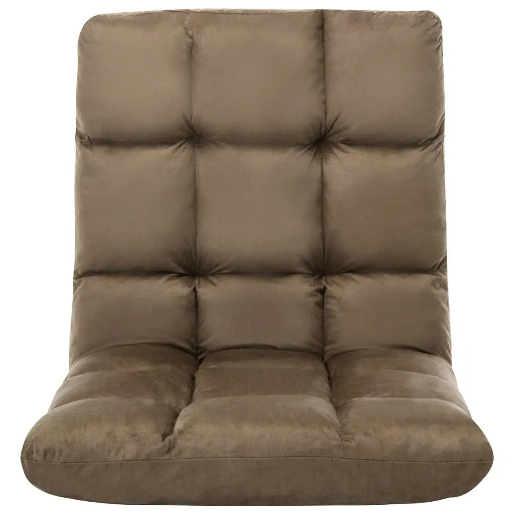 Folding Floor Chair Taupe Microfibre 325253