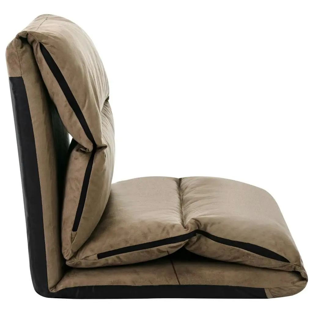 Folding Floor Chair Taupe Microfibre 325259