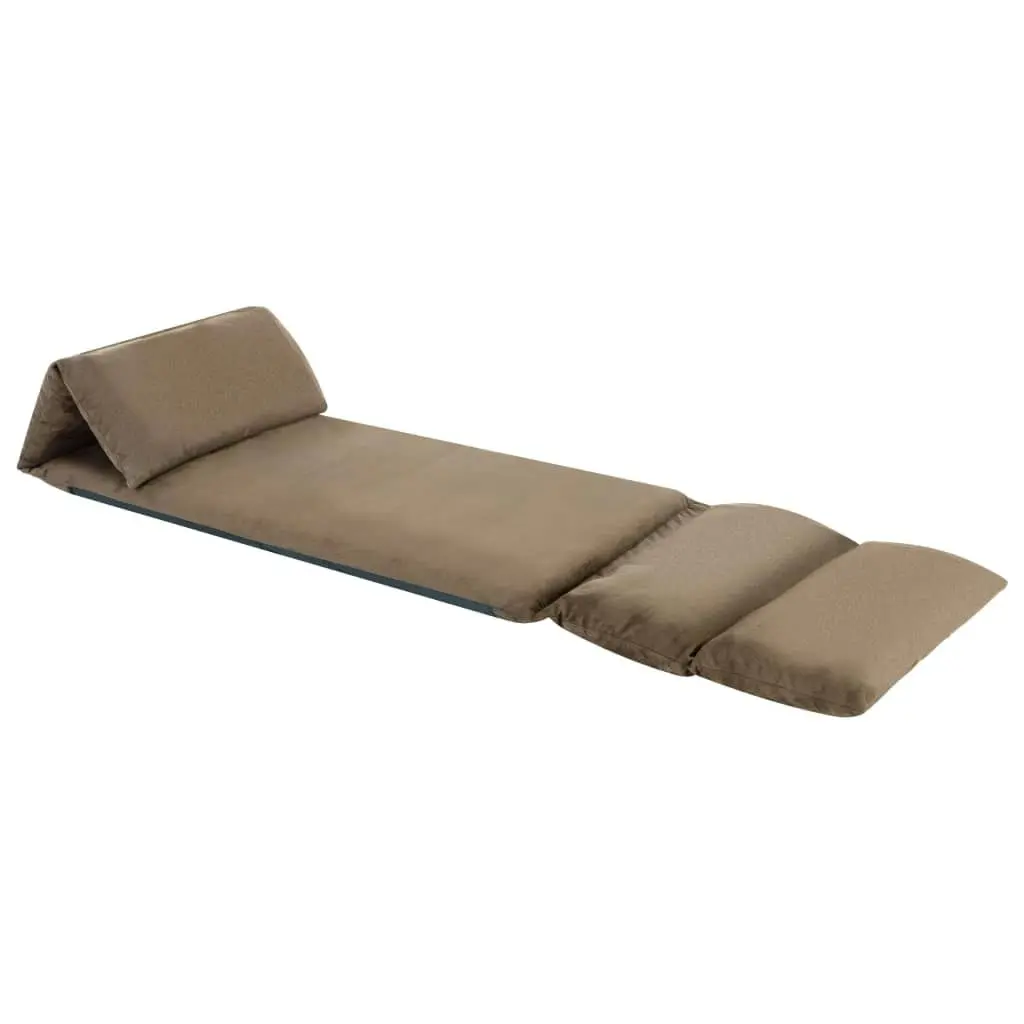 Folding Floor Chair Taupe Microfibre 325259