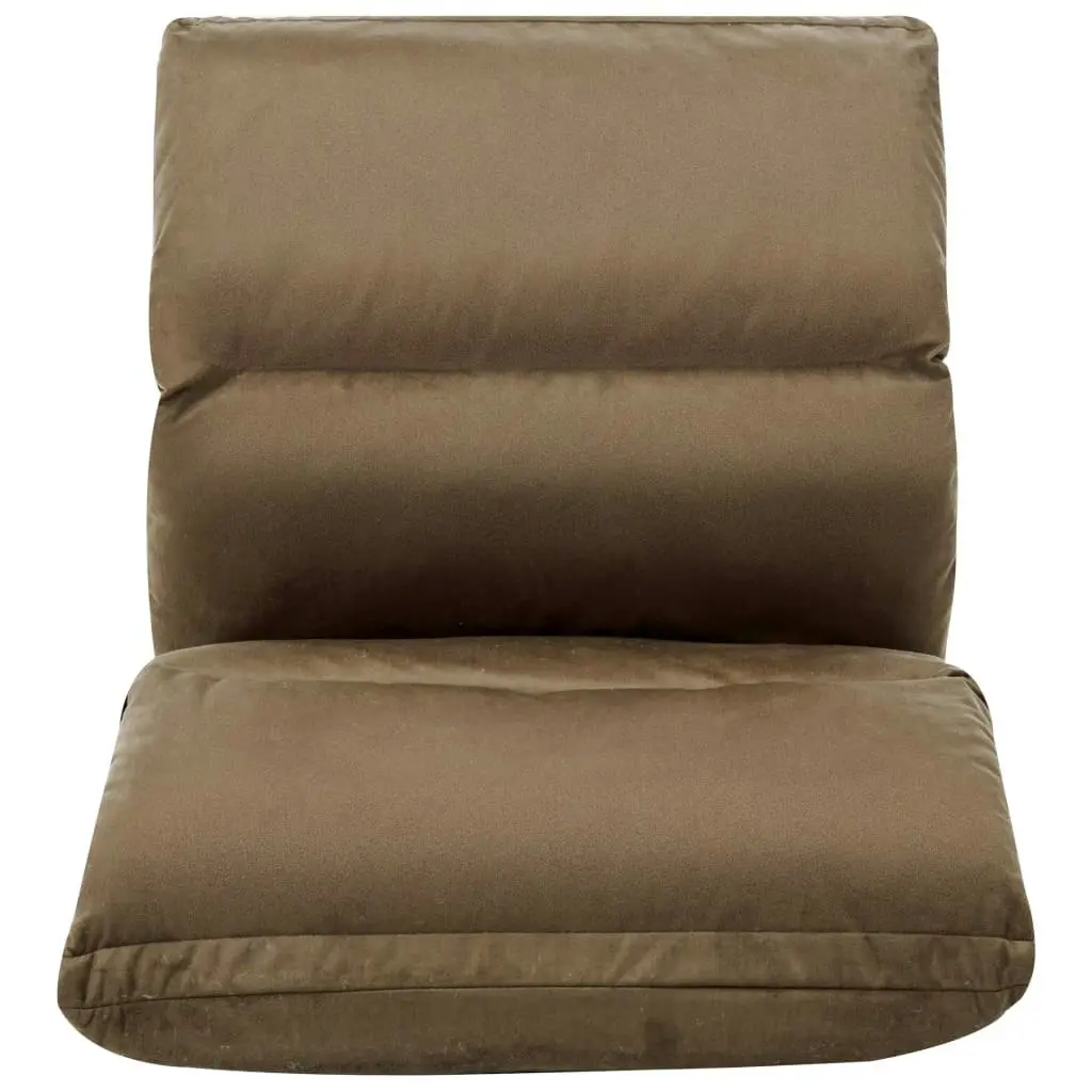 Folding Floor Chair Taupe Microfibre 325259