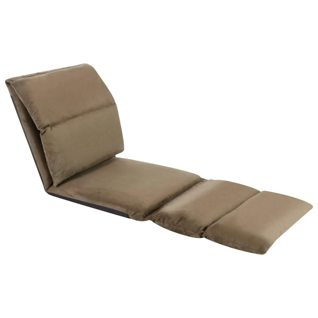 Folding Floor Chair Taupe Microfibre 325259