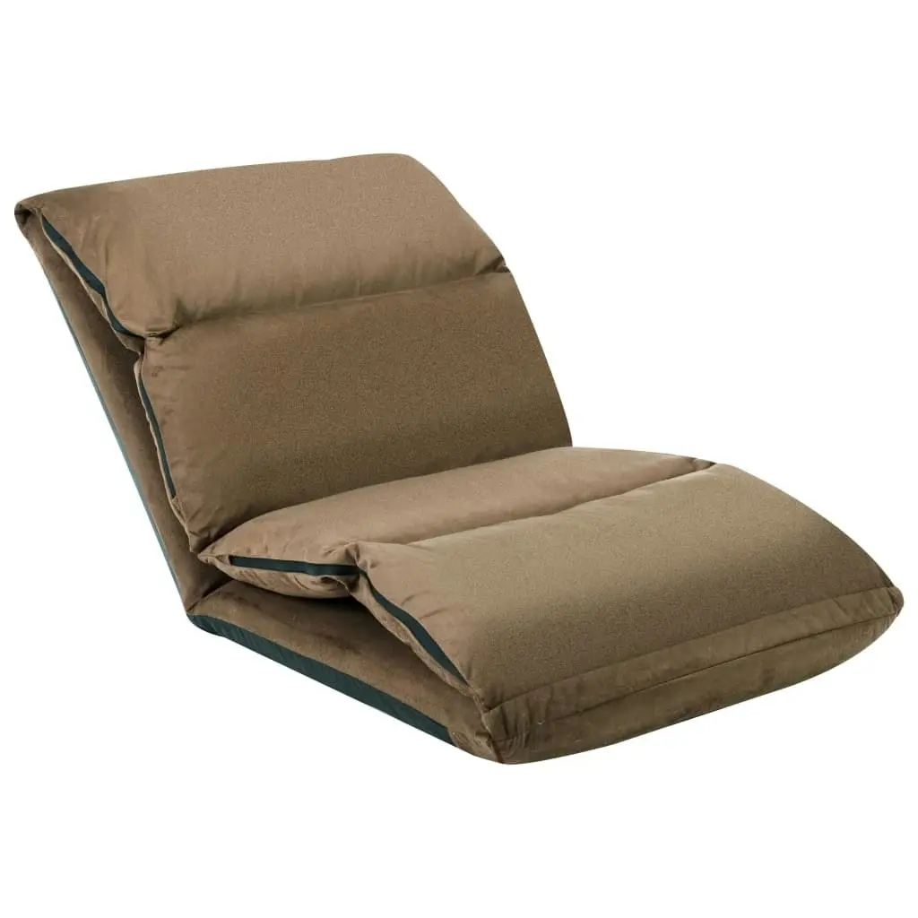 Folding Floor Chair Taupe Microfibre 325259