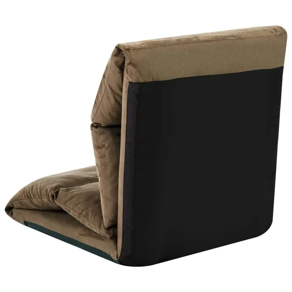 Folding Floor Chair Taupe Microfibre 325259