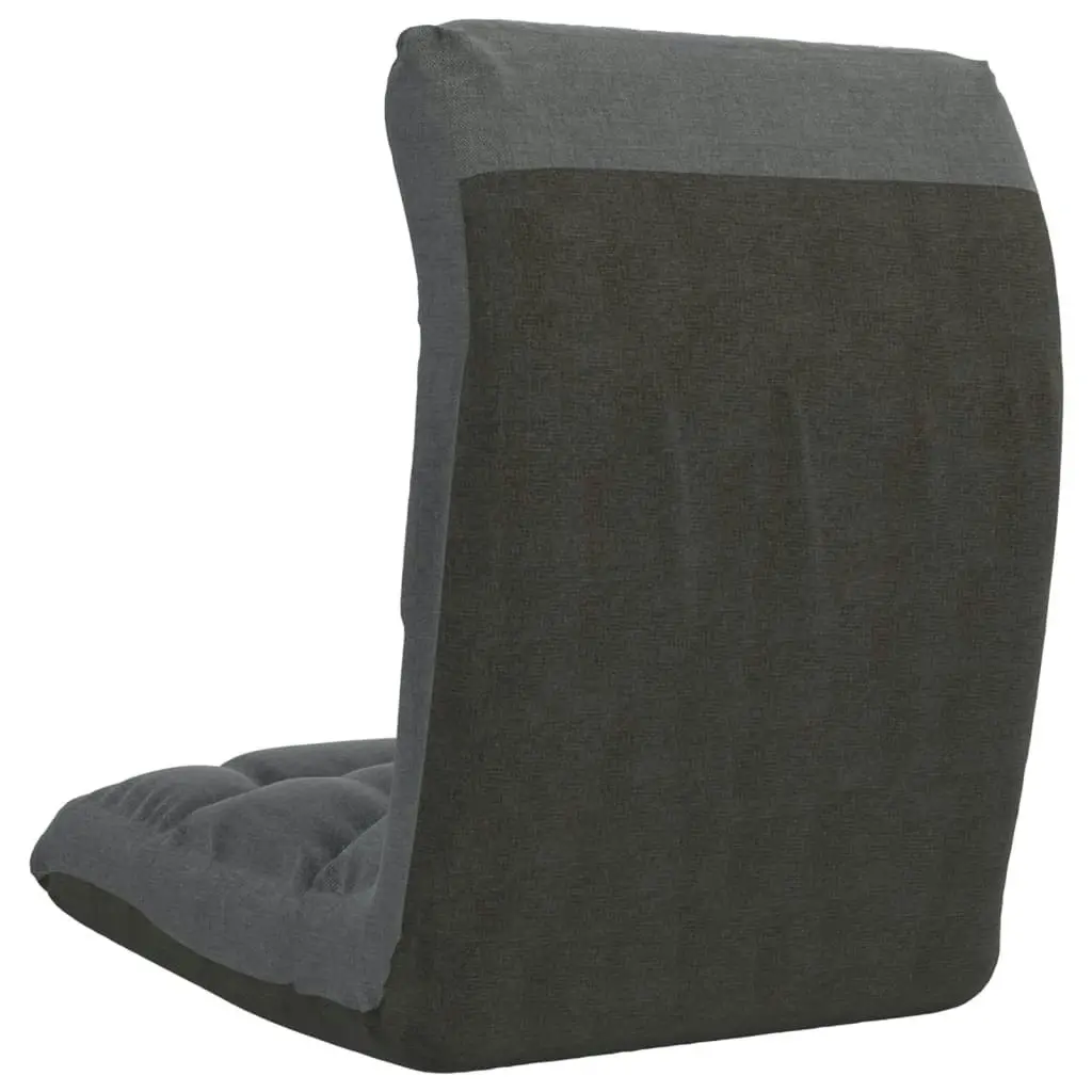 Folding Floor Chair Light Grey Fabric 336584