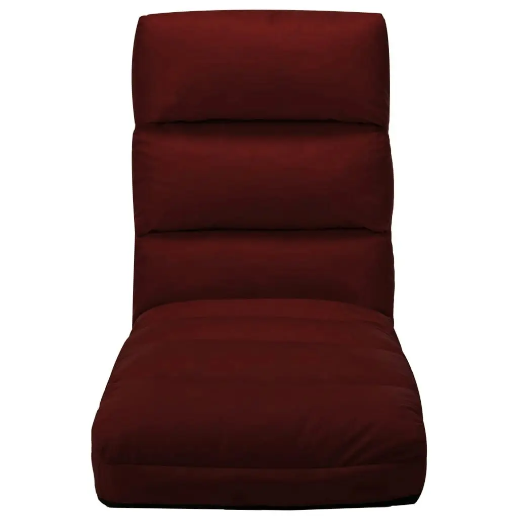 Folding Floor Chair Wine Red Faux Leather 325249