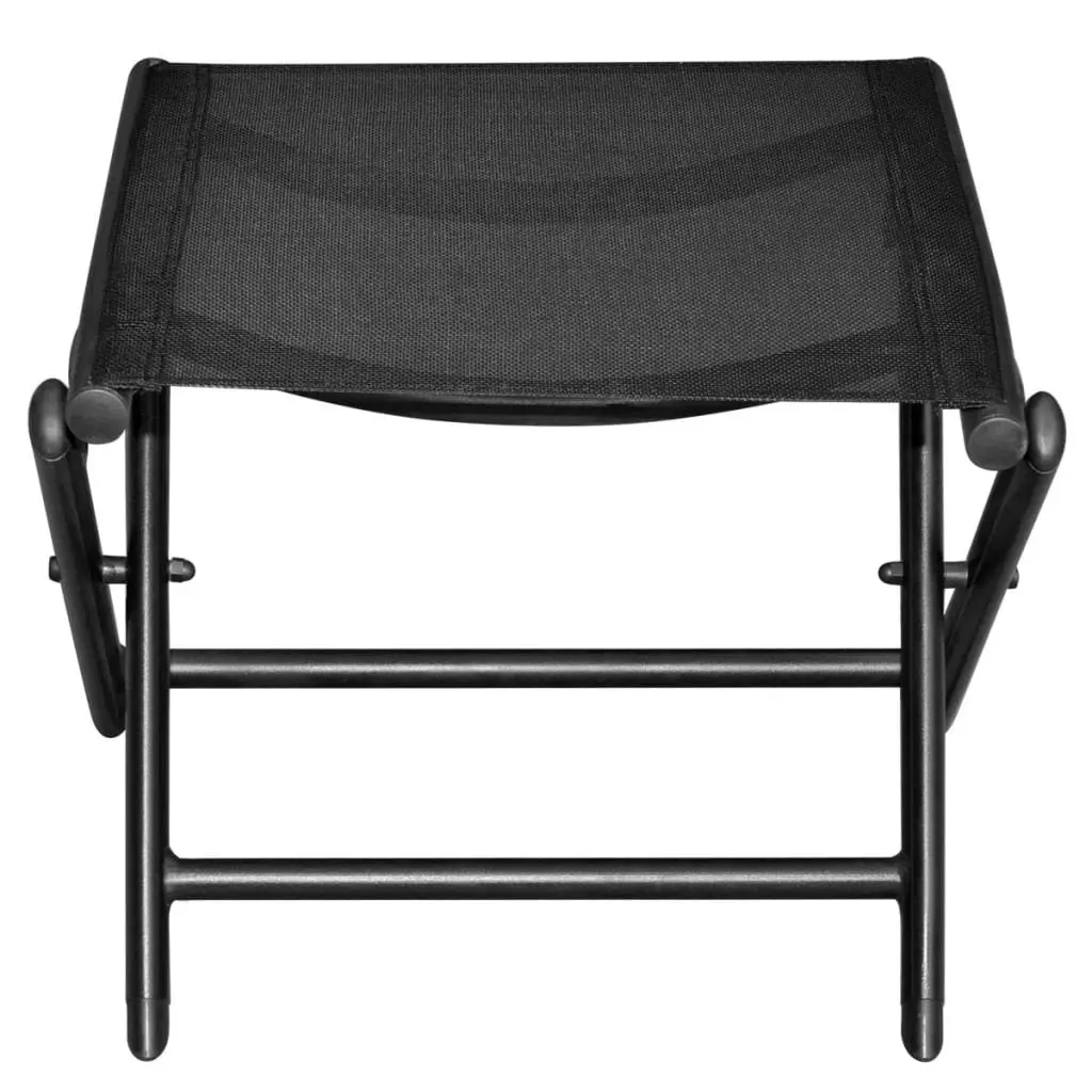 Folding Footstool Black Aluminium and Textilene 41742