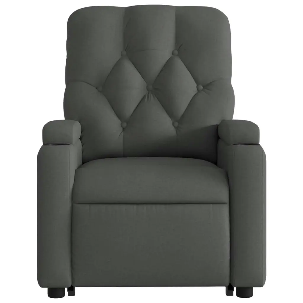 Electric Stand up Massage Recliner Chair Dark Grey Fabric 3205674