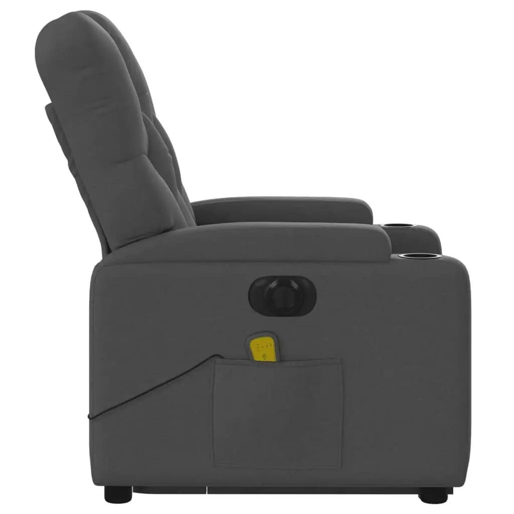 Electric Stand up Massage Recliner Chair Dark Grey Fabric 3205674