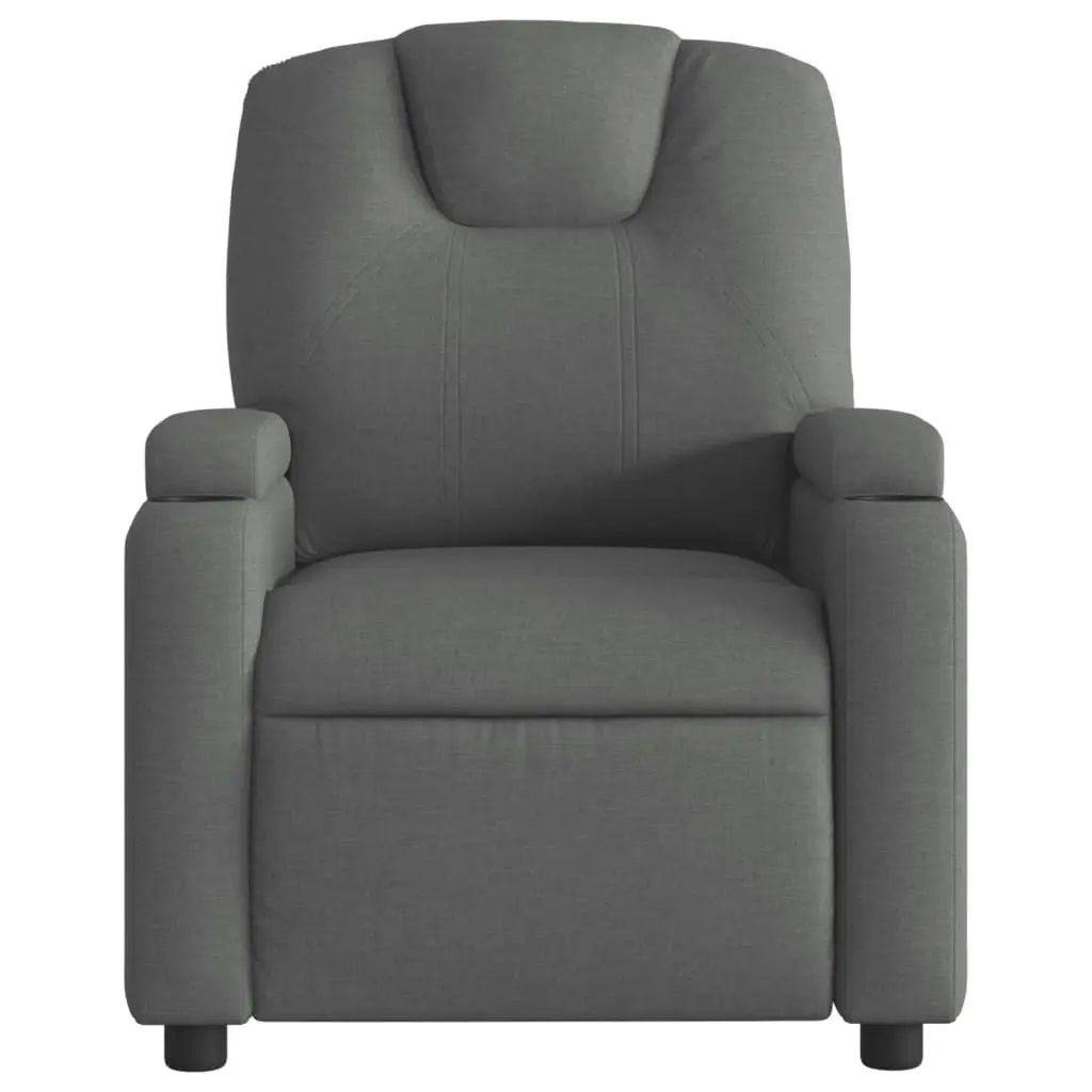 Electric Massage Recliner Chair Dark Grey Fabric 3205521