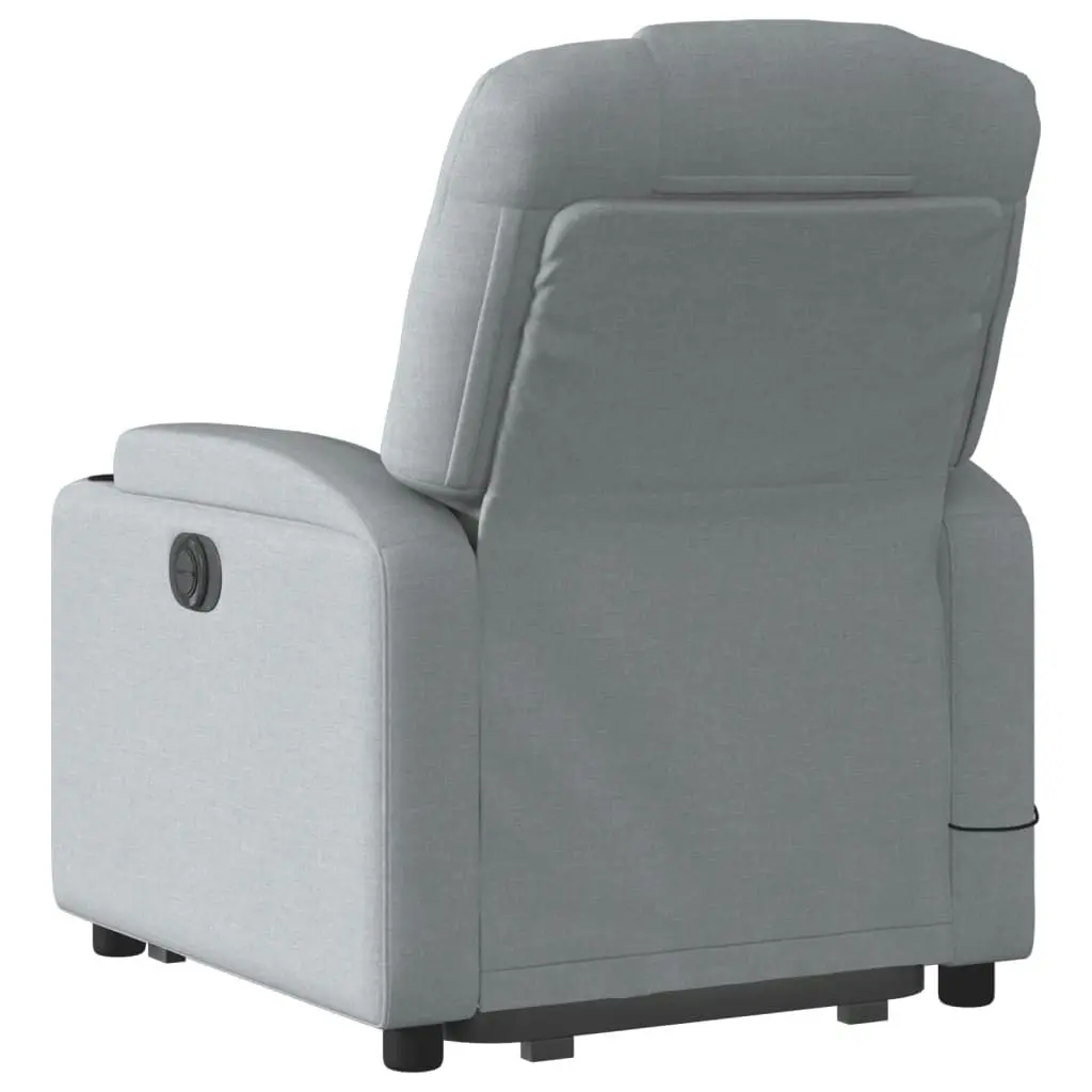 Electric Stand up Massage Recliner Chair Light Grey Fabric 3205536