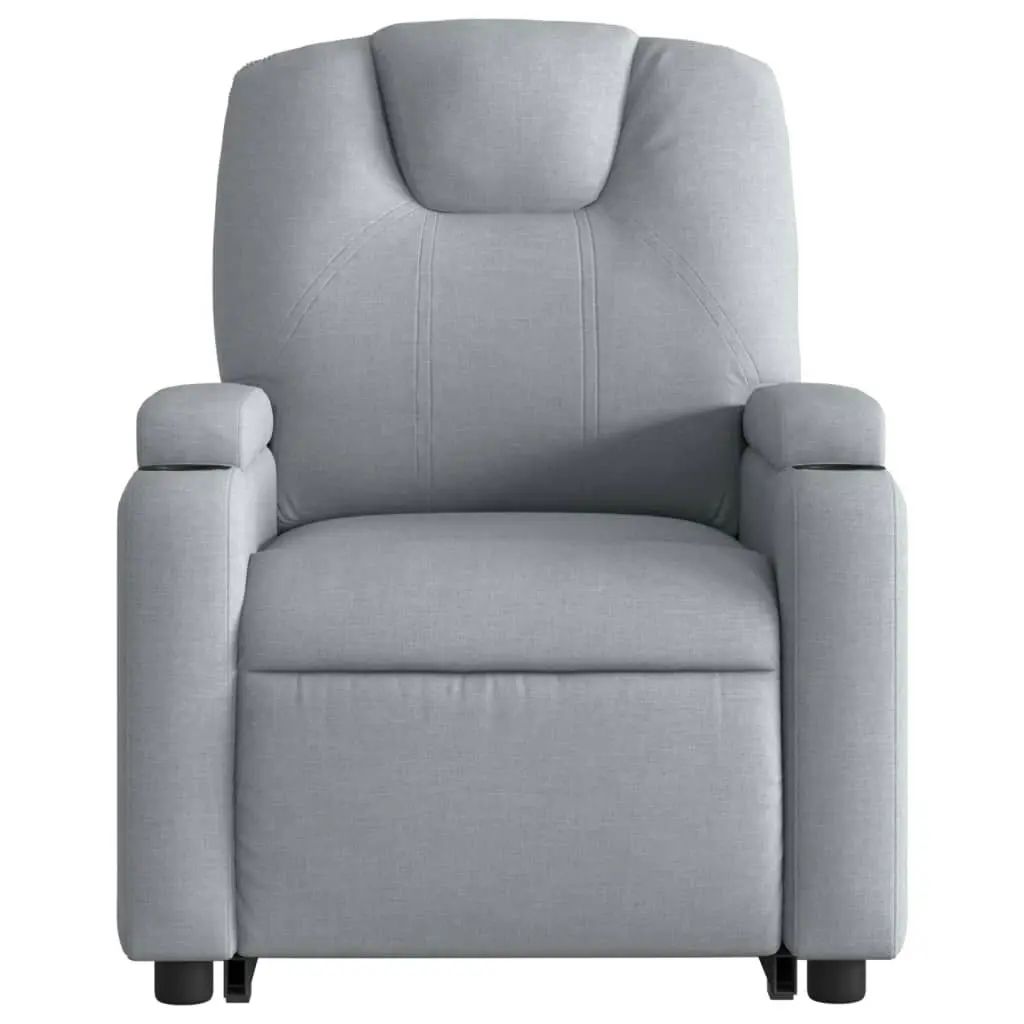 Electric Stand up Massage Recliner Chair Light Grey Fabric 3205536