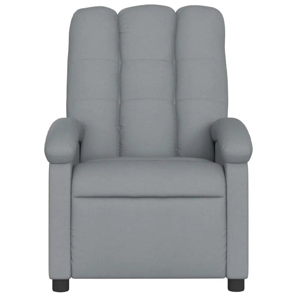 Electric Massage Recliner Chair Light Grey Fabric 3205392