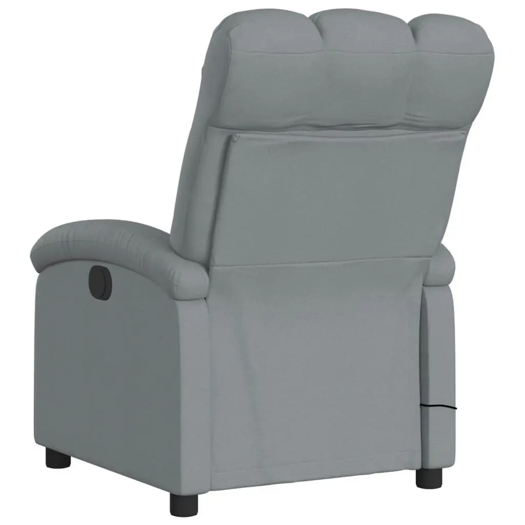 Electric Massage Recliner Chair Light Grey Fabric 3205392