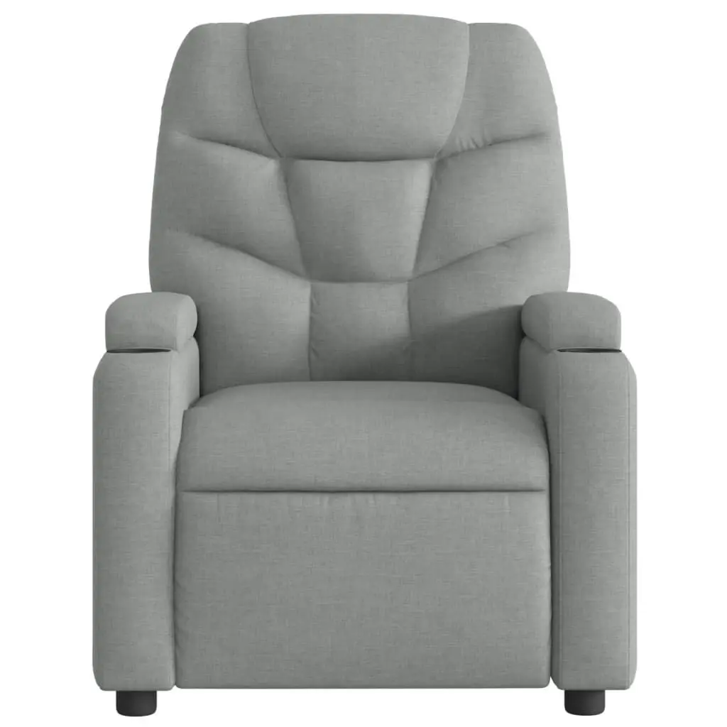 Electric Massage Recliner Chair Light Grey Fabric 3205620