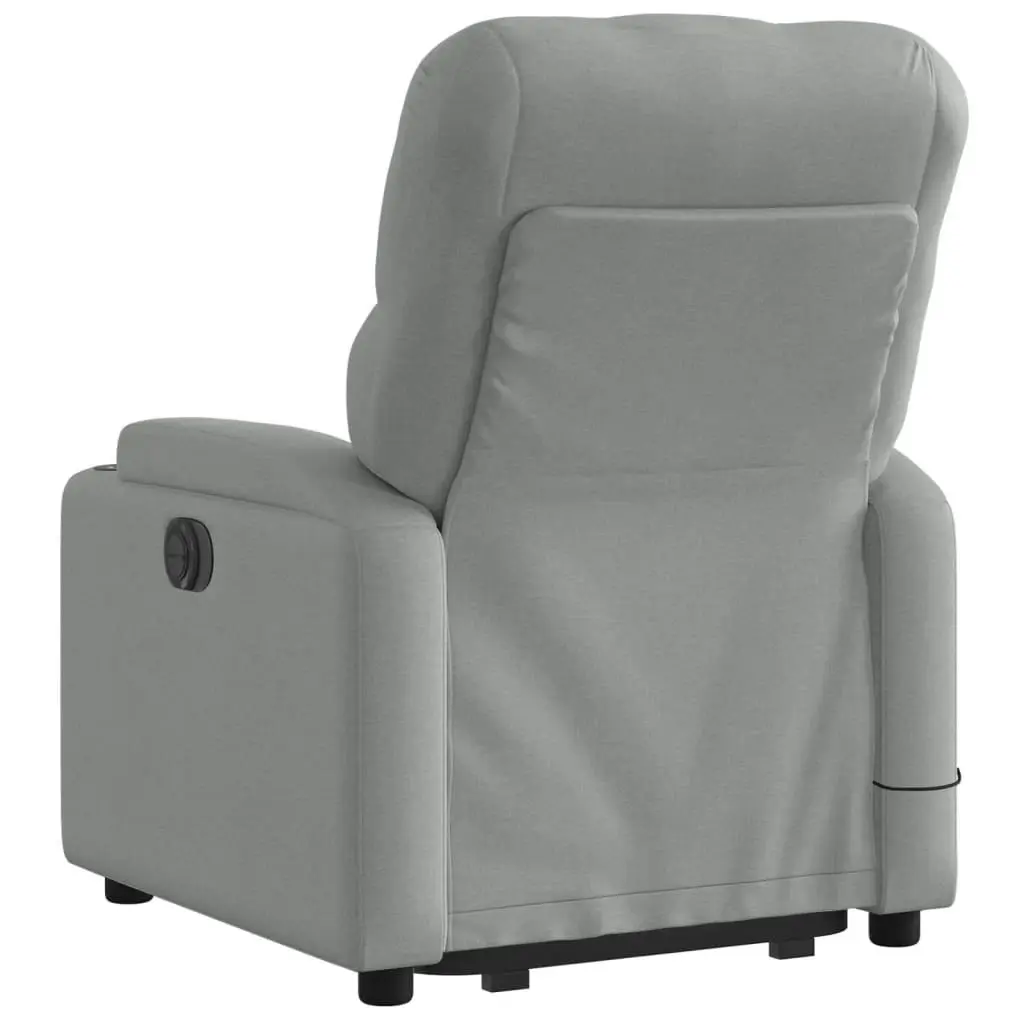 Electric Stand up Massage Recliner Chair Light Grey Fabric 3205673