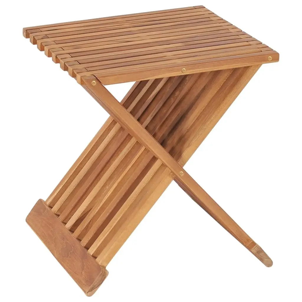 Folding Stool 40x32x45 cm Solid Teak Wood 48992