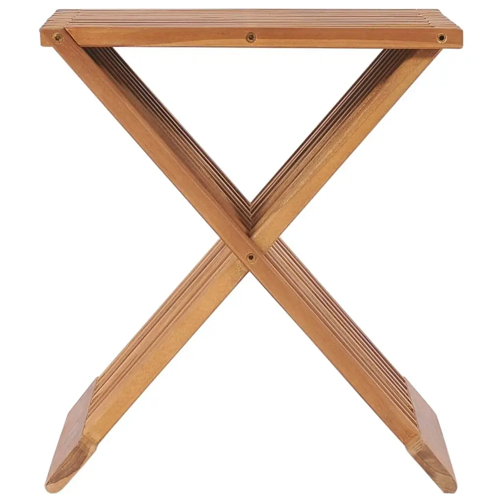 Folding Stool 40x32x45 cm Solid Teak Wood 48992