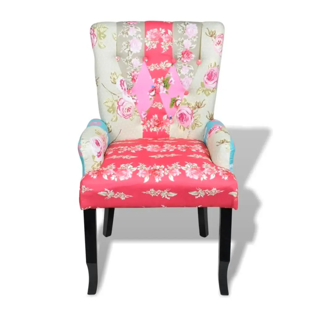 French Chair with Patchwork Design Fabric 240649