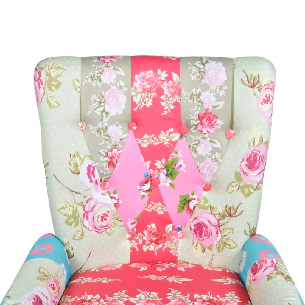 French Chair with Patchwork Design Fabric 240649