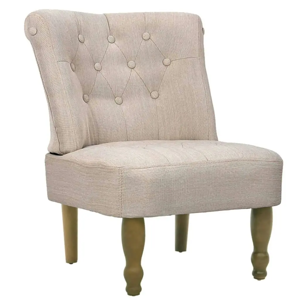 French Chairs 2 pcs Cream Fabric 240288