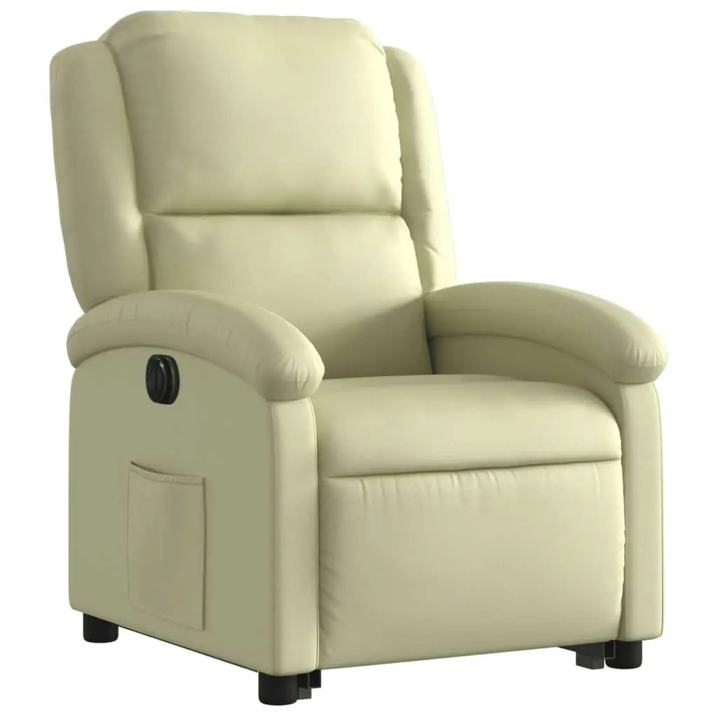 Electric Stand up Recliner Chair Cream Real Leather 3205487