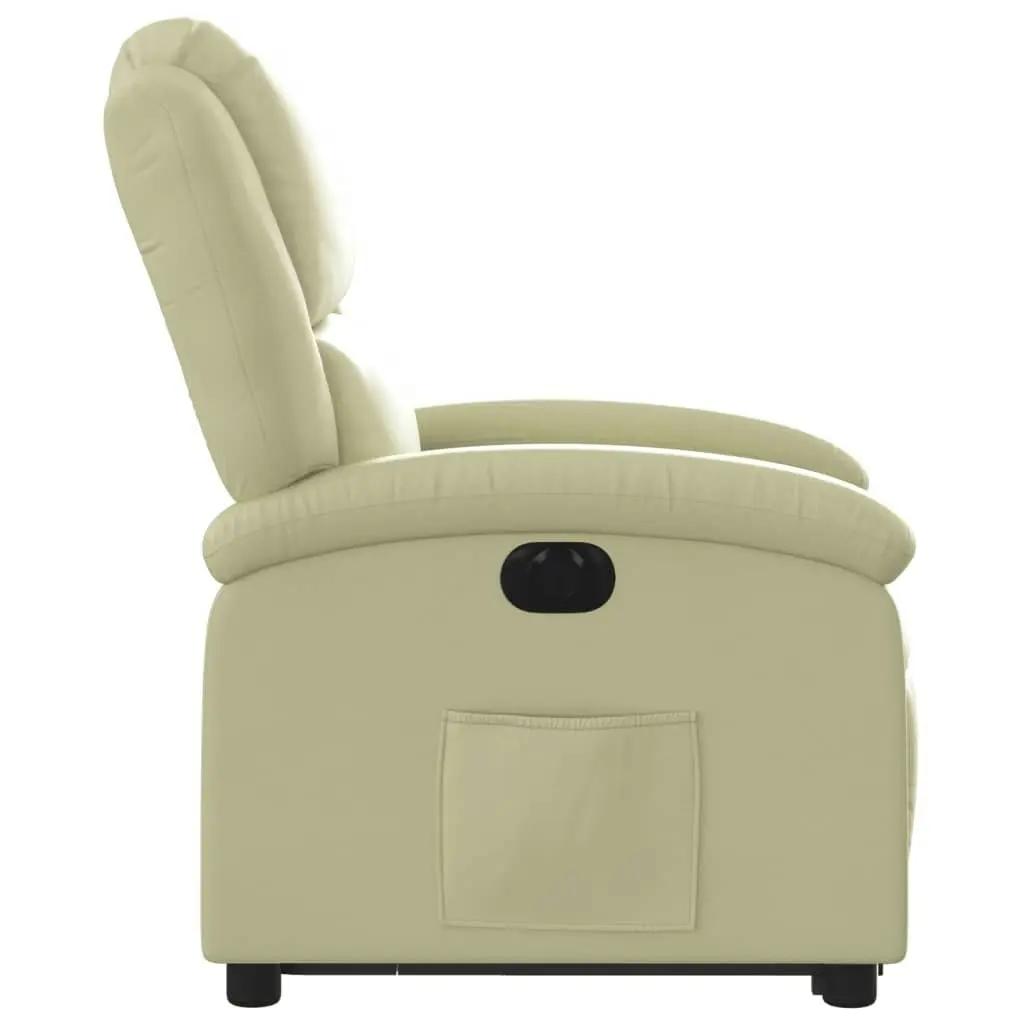 Electric Stand up Recliner Chair Cream Real Leather 3205487