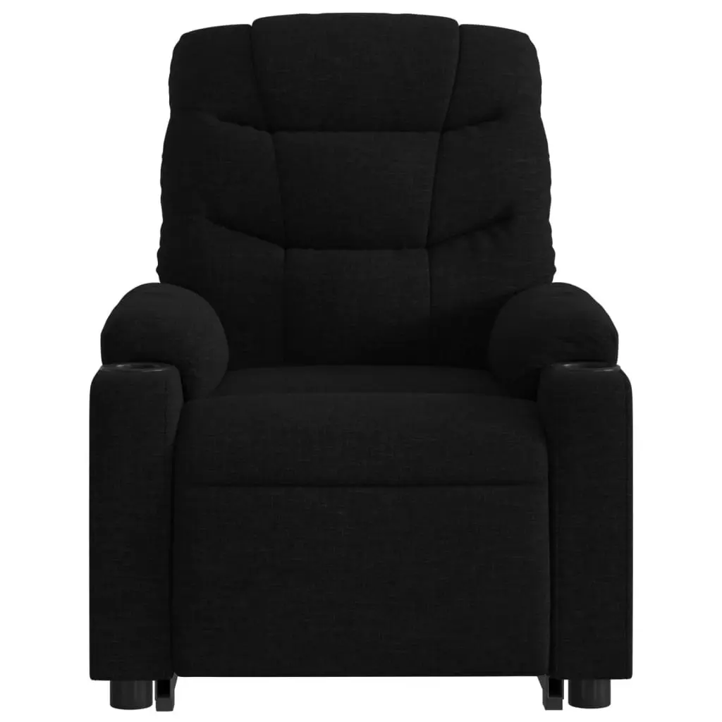 Electric Stand up Massage Recliner Chair Black Fabric 3206862