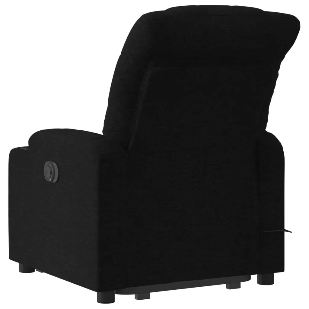 Electric Stand up Massage Recliner Chair Black Fabric 3206862