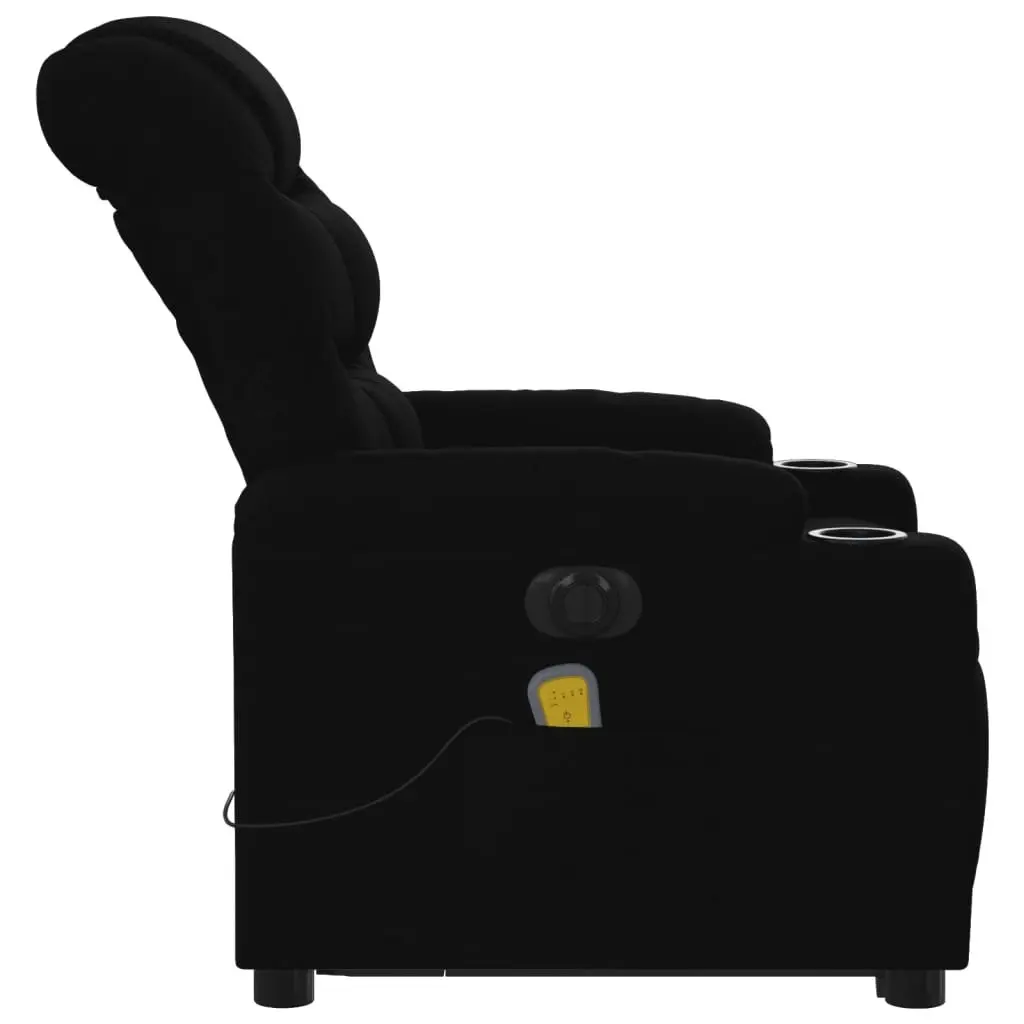 Electric Stand up Massage Recliner Chair Black Fabric 3206862