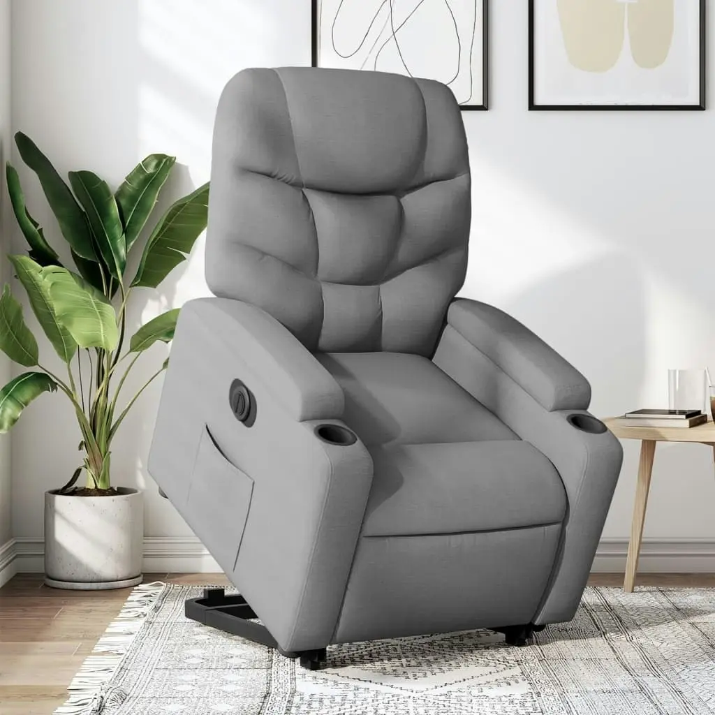 Electric Stand up Recliner Chair Light Grey Fabric 3205632