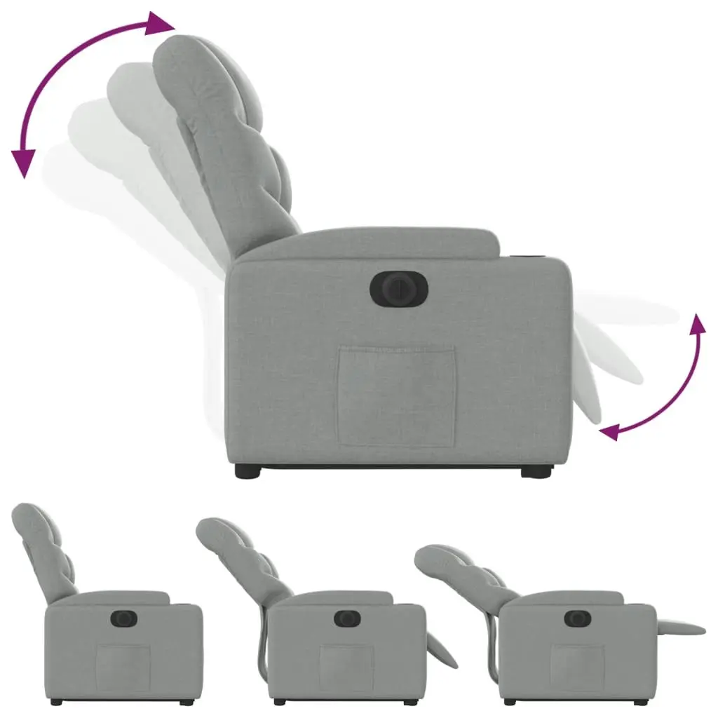 Electric Stand up Recliner Chair Light Grey Fabric 3205632