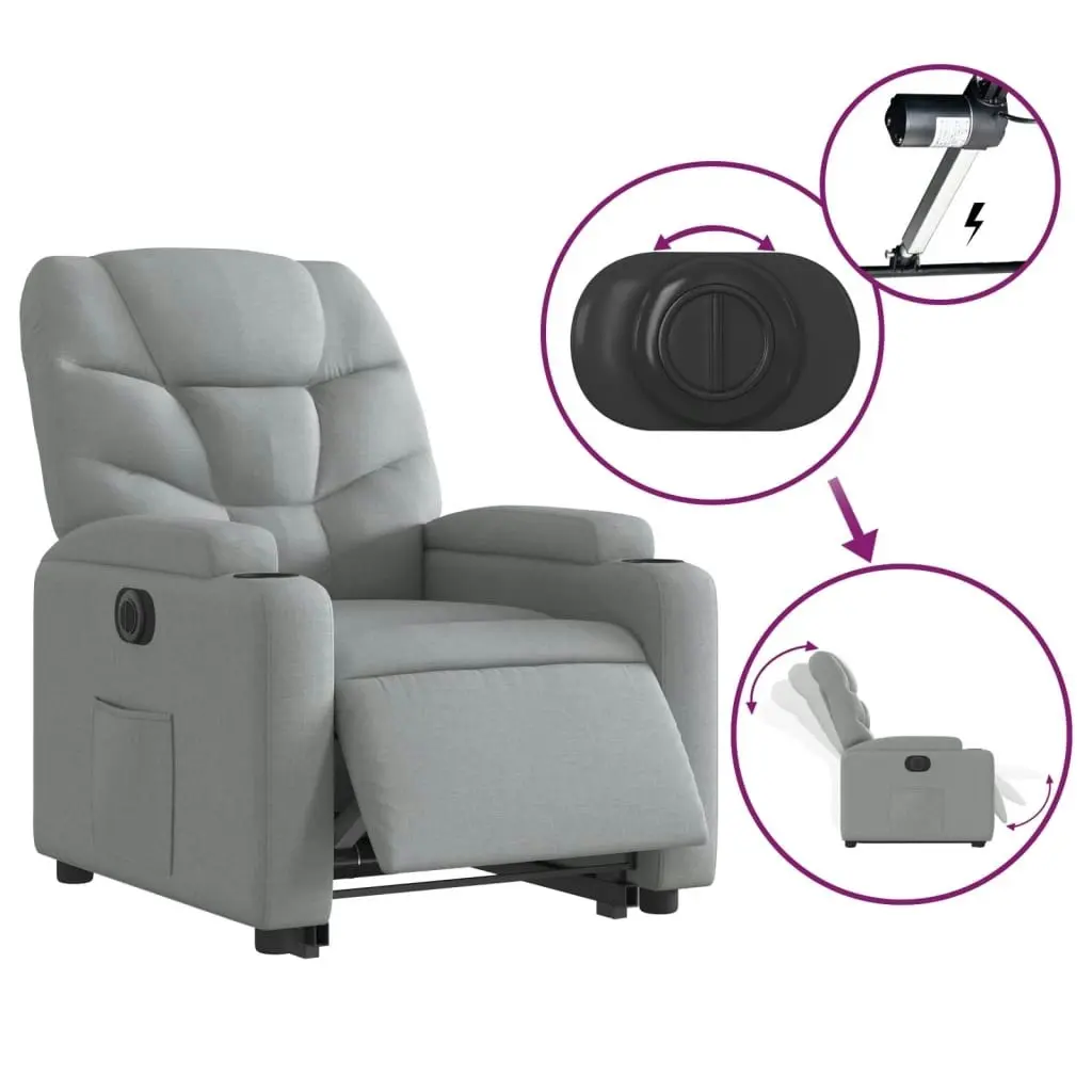 Electric Stand up Recliner Chair Light Grey Fabric 3205632