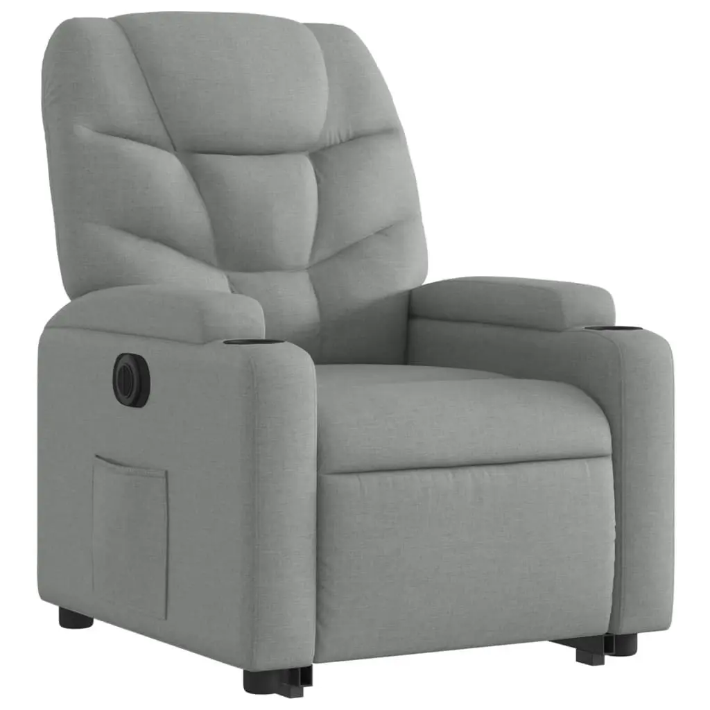 Electric Stand up Recliner Chair Light Grey Fabric 3205632