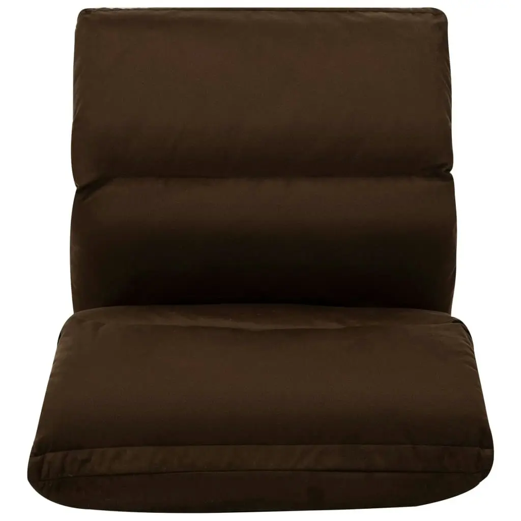 Folding Floor Chair Brown Microfibre 325258