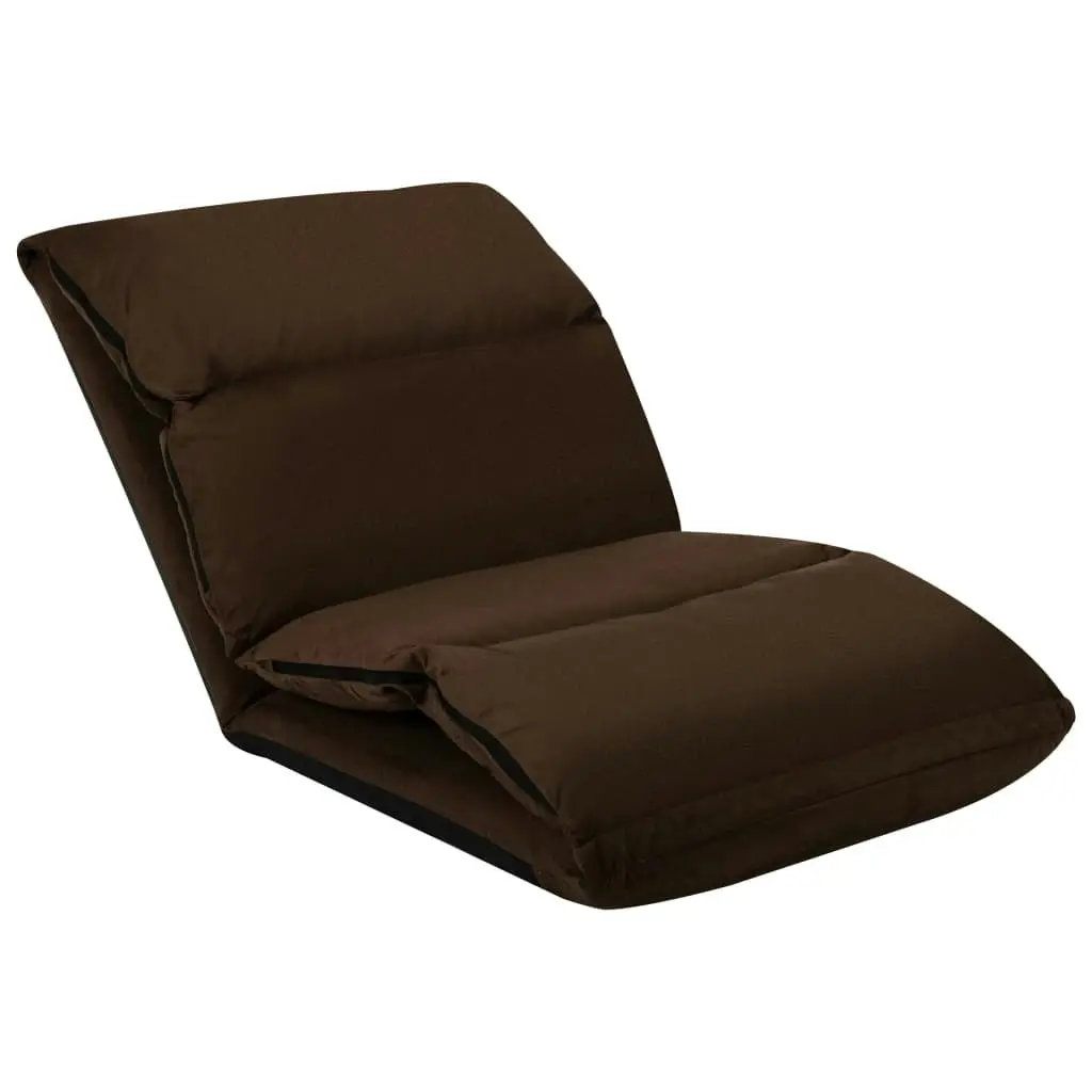 Folding Floor Chair Brown Microfibre 325258