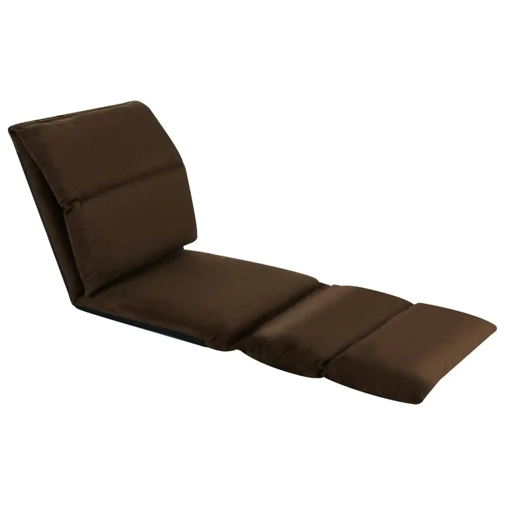 Folding Floor Chair Brown Microfibre 325258