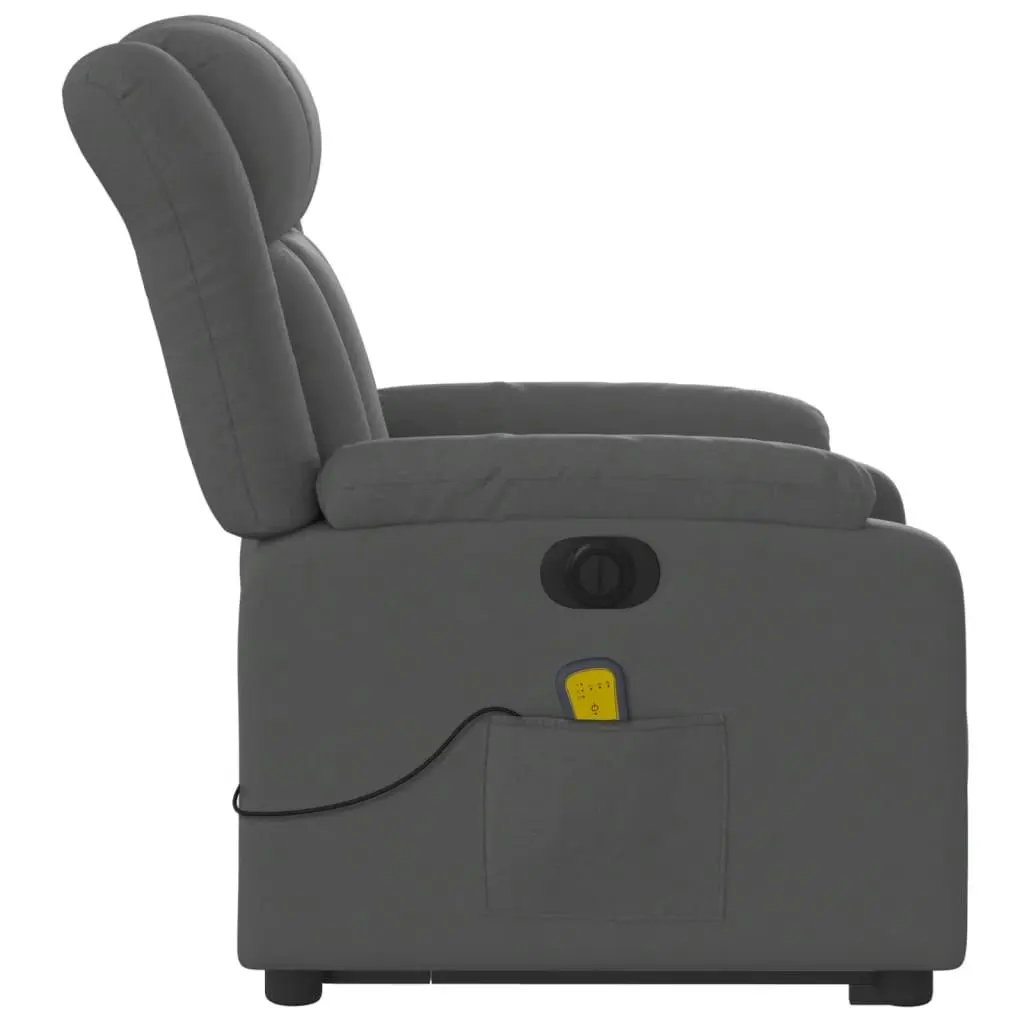 Electric Stand up Massage Recliner Chair Dark Grey Fabric 3205801