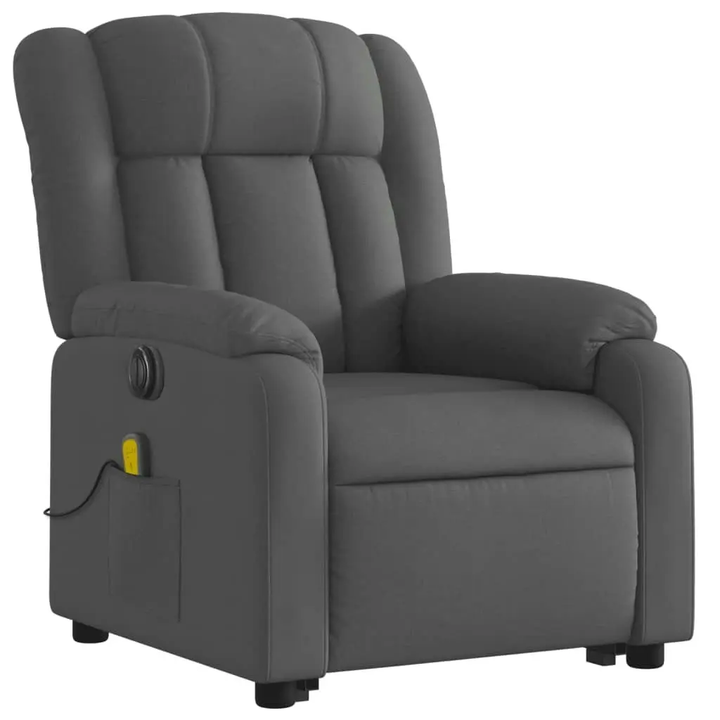 Electric Stand up Massage Recliner Chair Dark Grey Fabric 3205801