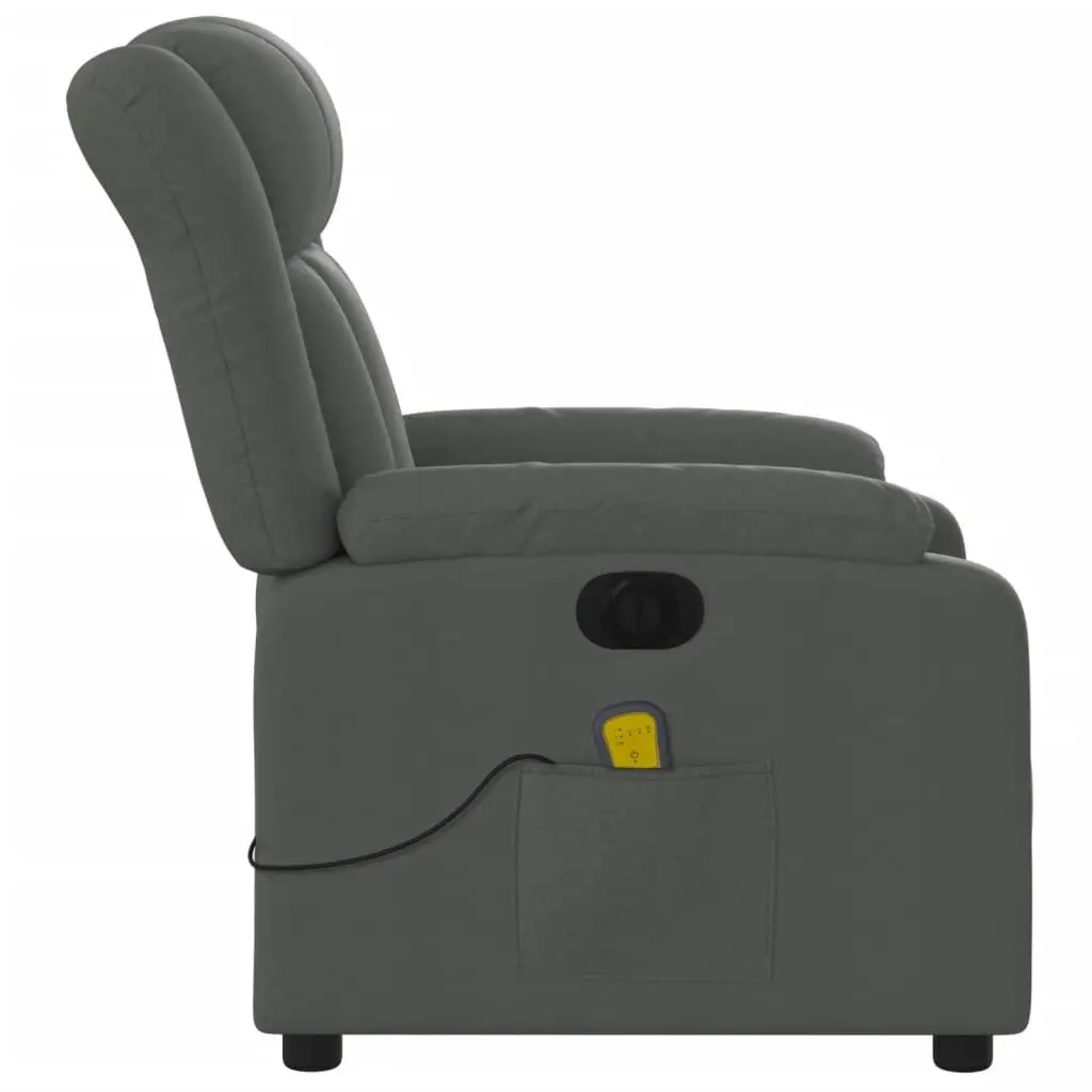 Electric Massage Recliner Chair Dark Grey Fabric 3205785